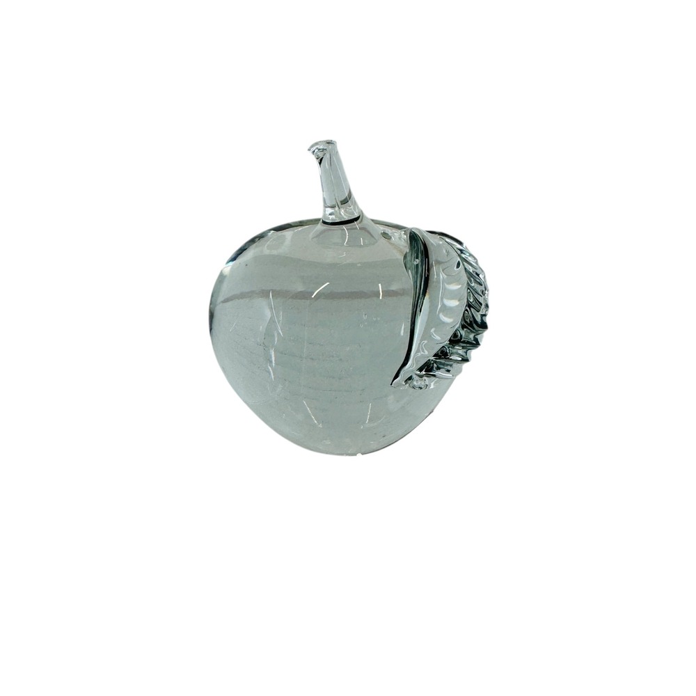 Acc Hand Made‎ Crystal Clear Glass Apple Paperweight Figurine Home Decor